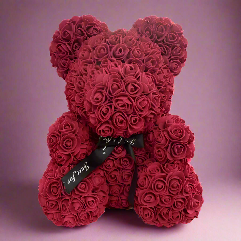 40cm red rose teddy bear with white heart inside clear display box
Handcrafted rose bear made from artificial foam roses
Romantic gift-ready rose bear in transparent packaging with red ribbon
Close-up of textured red and white foam roses on teddy bear
Elegant rose bear with heart-shaped center in deluxe gift box
Artificial rose teddy bear for Mother's Day, weddings, or anniversaries
Detailed shot of white heart roses on red floral teddy bear
Rose bear in clear gift box with red satin bow
Lux